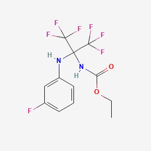 molecular formula C12H11F7N2O2 B3830179 ethyl [2,2,2-trifluoro-1-[(3-fluorophenyl)amino]-1-(trifluoromethyl)ethyl]carbamate 