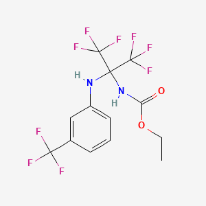 molecular formula C13H11F9N2O2 B3830187 ethyl (2,2,2-trifluoro-1-(trifluoromethyl)-1-{[3-(trifluoromethyl)phenyl]amino}ethyl)carbamate 