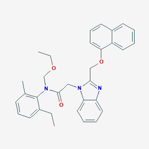 molecular formula C32H33N3O3 B383019 N-(ethoxymethyl)-N-(2-ethyl-6-methylphenyl)-2-[2-(naphthalen-1-yloxymethyl)benzimidazol-1-yl]acetamide CAS No. 503431-03-6