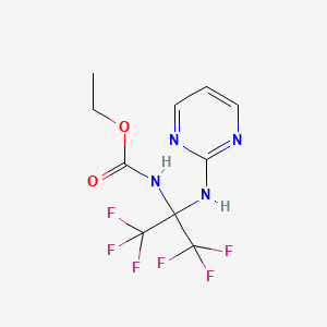molecular formula C10H10F6N4O2 B3830214 ethyl [2,2,2-trifluoro-1-(2-pyrimidinylamino)-1-(trifluoromethyl)ethyl]carbamate CAS No. 256333-13-8