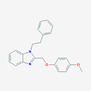 molecular formula C23H22N2O2 B383022 2-[(4-methoxyphenoxy)methyl]-1-(2-phenylethyl)-1H-benzimidazole CAS No. 430441-76-2