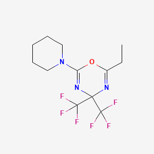 molecular formula C12H15F6N3O B3830225 2-ethyl-6-(1-piperidinyl)-4,4-bis(trifluoromethyl)-4H-1,3,5-oxadiazine 