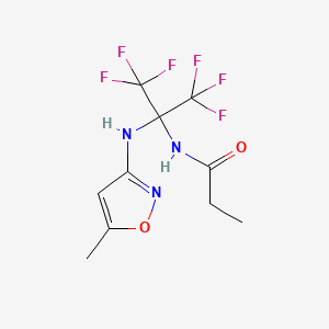molecular formula C10H11F6N3O2 B3830233 N-[2,2,2-trifluoro-1-[(5-methyl-3-isoxazolyl)amino]-1-(trifluoromethyl)ethyl]propanamide 