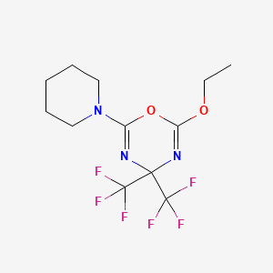 molecular formula C12H15F6N3O2 B3830239 2-ethoxy-6-(1-piperidinyl)-4,4-bis(trifluoromethyl)-4H-1,3,5-oxadiazine 