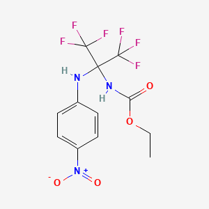 molecular formula C12H11F6N3O4 B3830243 ethyl [2,2,2-trifluoro-1-[(4-nitrophenyl)amino]-1-(trifluoromethyl)ethyl]carbamate 
