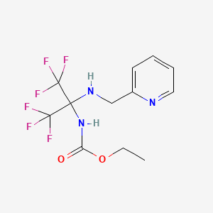 molecular formula C12H13F6N3O2 B3830244 ethyl [2,2,2-trifluoro-1-[(2-pyridinylmethyl)amino]-1-(trifluoromethyl)ethyl]carbamate 