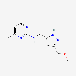 molecular formula C12H17N5O B3830251 N-{[5-(methoxymethyl)-1H-pyrazol-3-yl]methyl}-4,6-dimethyl-2-pyrimidinamine 