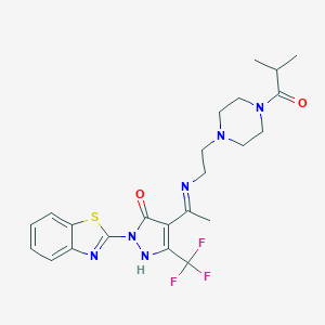 2-(1,3-benzothiazol-2-yl)-4-(1-{[2-(4-isobutyryl-1-piperazinyl)ethyl]amino}ethylidene)-5-(trifluoromethyl)-2,4-dihydro-3H-pyrazol-3-one