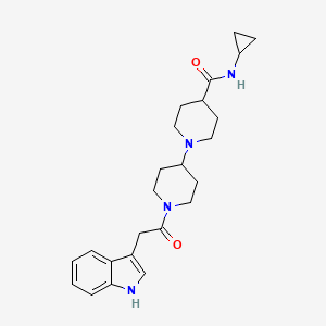 molecular formula C24H32N4O2 B3830271 N-cyclopropyl-1'-(1H-indol-3-ylacetyl)-1,4'-bipiperidine-4-carboxamide 