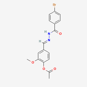 molecular formula C17H15BrN2O4 B3830279 4-[2-(4-bromobenzoyl)carbonohydrazonoyl]-2-methoxyphenyl acetate 