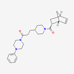 molecular formula C26H35N3O2 B3830280 1-(3-{1-[(1R*,2R*,4R*)-bicyclo[2.2.1]hept-5-en-2-ylcarbonyl]-4-piperidinyl}propanoyl)-4-phenylpiperazine 