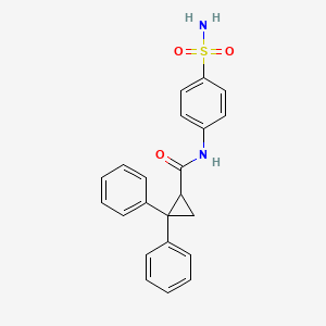 molecular formula C22H20N2O3S B3830302 N-[4-(aminosulfonyl)phenyl]-2,2-diphenylcyclopropanecarboxamide 