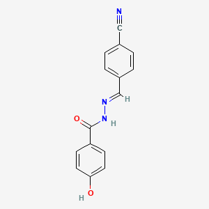 molecular formula C15H11N3O2 B3830318 N'-(4-cyanobenzylidene)-4-hydroxybenzohydrazide 