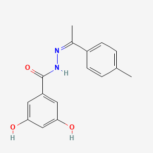 molecular formula C16H16N2O3 B3830325 3,5-dihydroxy-N'-[1-(4-methylphenyl)ethylidene]benzohydrazide 
