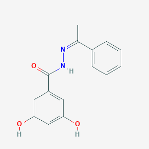molecular formula C15H14N2O3 B3830327 3,5-dihydroxy-N'-(1-phenylethylidene)benzohydrazide 
