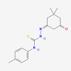 molecular formula C16H21N3OS B3830374 5,5-dimethyl-1,3-cyclohexanedione 1-[N-(4-methylphenyl)thiosemicarbazone] 
