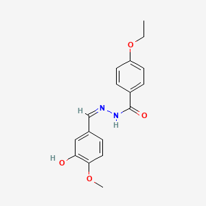 molecular formula C17H18N2O4 B3830379 4-ethoxy-N'-(3-hydroxy-4-methoxybenzylidene)benzohydrazide 