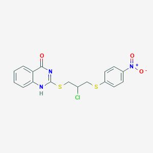 2-[2-chloro-3-(4-nitrophenyl)sulfanylpropyl]sulfanyl-1H-quinazolin-4-one