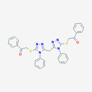 2-[[5-[(5-Phenacylsulfanyl-4-phenyl-1,2,4-triazol-3-yl)methyl]-4-phenyl-1,2,4-triazol-3-yl]sulfanyl]-1-phenylethanone
