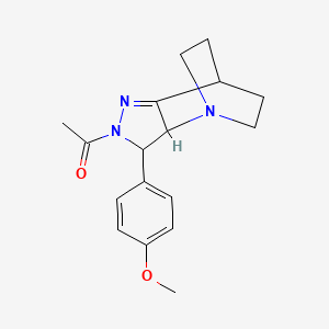 molecular formula C17H21N3O2 B3830418 4-acetyl-3-(4-methoxyphenyl)-1,4,5-triazatricyclo[5.2.2.0~2,6~]undec-5-ene 