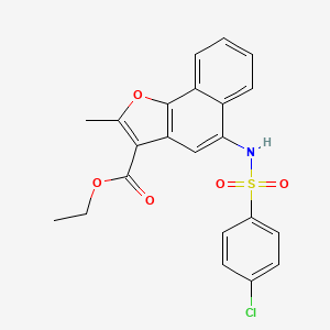 molecular formula C22H18ClNO5S B3830424 ethyl 5-{[(4-chlorophenyl)sulfonyl]amino}-2-methylnaphtho[1,2-b]furan-3-carboxylate 