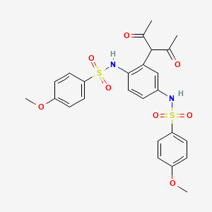molecular formula C25H26N2O8S2 B3830430 N,N'-[2-(1-acetyl-2-oxopropyl)-1,4-phenylene]bis(4-methoxybenzenesulfonamide) 