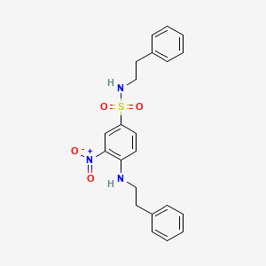 3-nitro-N-(2-phenylethyl)-4-[(2-phenylethyl)amino]benzenesulfonamide