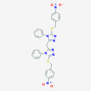 3-({4-nitrobenzyl}sulfanyl)-5-{[5-({4-nitrobenzyl}sulfanyl)-4-phenyl-4H-1,2,4-triazol-3-yl]methyl}-4-phenyl-4H-1,2,4-triazole