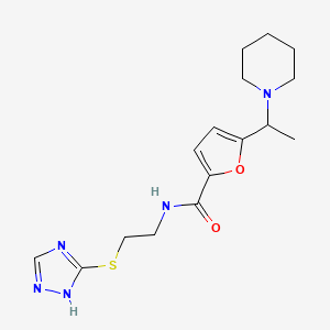 5-(1-piperidin-1-ylethyl)-N-[2-(1H-1,2,4-triazol-5-ylthio)ethyl]-2-furamide