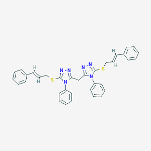 3-(cinnamylsulfanyl)-5-{[5-(cinnamylsulfanyl)-4-phenyl-4H-1,2,4-triazol-3-yl]methyl}-4-phenyl-4H-1,2,4-triazole