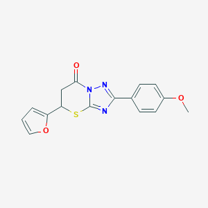 molecular formula C16H13N3O3S B383046 5-(Furan-2-yl)-2-(4-methoxyphenyl)-5,6-dihydro-[1,2,4]triazolo[5,1-b][1,3]thiazin-7-one CAS No. 327093-53-8