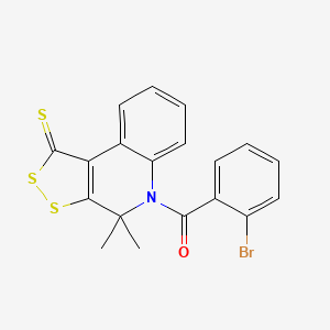 molecular formula C19H14BrNOS3 B3830470 5-(2-bromobenzoyl)-4,4-dimethyl-4,5-dihydro-1H-[1,2]dithiolo[3,4-c]quinoline-1-thione 