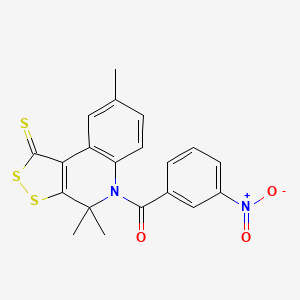 molecular formula C20H16N2O3S3 B3830484 4,4,8-trimethyl-5-(3-nitrobenzoyl)-4,5-dihydro-1H-[1,2]dithiolo[3,4-c]quinoline-1-thione 