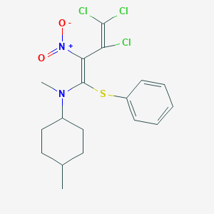 N,4-dimethyl-N-[3,4,4-trichloro-2-nitro-1-(phenylthio)-1,3-butadien-1-yl]cyclohexanamine