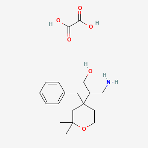 molecular formula C19H29NO6 B3830526 3-amino-2-(4-benzyl-2,2-dimethyltetrahydro-2H-pyran-4-yl)-1-propanol ethanedioate (salt) 