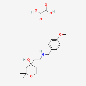 molecular formula C19H29NO7 B3830548 4-{2-[(4-methoxybenzyl)amino]ethyl}-2,2-dimethyltetrahydro-2H-pyran-4-ol ethanedioate (salt) 