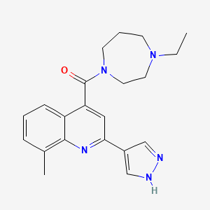 molecular formula C21H25N5O B3830560 4-[(4-ethyl-1,4-diazepan-1-yl)carbonyl]-8-methyl-2-(1H-pyrazol-4-yl)quinoline 