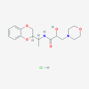 molecular formula C17H25ClN2O5 B3830569 N-[1-(2,3-dihydro-1,4-benzodioxin-2-yl)ethyl]-2-hydroxy-3-(4-morpholinyl)propanamide hydrochloride 