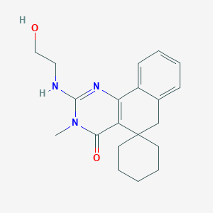 molecular formula C20H25N3O2 B3830583 2-[(2-hydroxyethyl)amino]-3-methyl-3H-spiro[benzo[h]quinazoline-5,1'-cyclohexan]-4(6H)-one 
