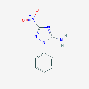 molecular formula C8H7N5O2 B038306 3-Nitro-1-phenyl-1H-1,2,4-triazol-5-ylamine CAS No. 120952-33-2