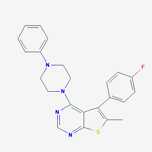 molecular formula C23H21FN4S B383063 5-(4-Fluorophenyl)-6-methyl-4-(4-phenylpiperazin-1-yl)thieno[2,3-d]pyrimidine 