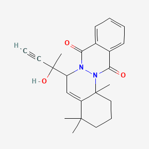 molecular formula C23H26N2O3 B3830684 6-(1-hydroxy-1-methyl-2-propyn-1-yl)-4,4,14a-trimethyl-1,2,3,4,6,14a-hexahydrophthalazino[2,3-a]cinnoline-8,13-dione 
