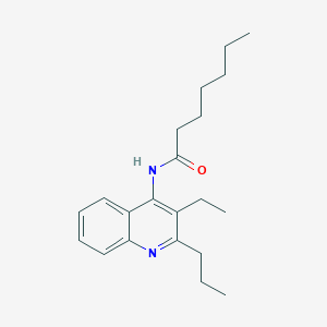 molecular formula C21H30N2O B3830689 N-(3-ethyl-2-propyl-4-quinolinyl)heptanamide 