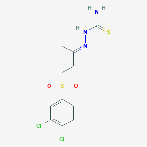 molecular formula C11H13Cl2N3O2S2 B3830699 4-[(3,4-dichlorophenyl)sulfonyl]-2-butanone thiosemicarbazone 