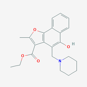 molecular formula C22H25NO4 B383071 Ethyl 5-hydroxy-2-methyl-4-(1-piperidinylmethyl)naphtho[1,2-b]furan-3-carboxylate CAS No. 380352-37-4