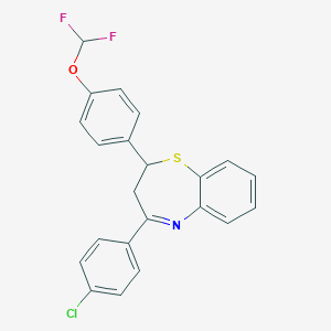 4-(4-Chlorophenyl)-2-[4-(difluoromethoxy)phenyl]-2,3-dihydro-1,5-benzothiazepine