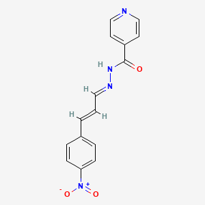 molecular formula C15H12N4O3 B3830766 N'-[3-(4-nitrophenyl)-2-propen-1-ylidene]isonicotinohydrazide 