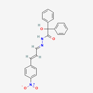 molecular formula C23H19N3O4 B3830773 2-hydroxy-N'-[3-(4-nitrophenyl)-2-propen-1-ylidene]-2,2-diphenylacetohydrazide 