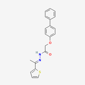 molecular formula C20H18N2O2S B3830779 2-(4-biphenylyloxy)-N'-[1-(2-thienyl)ethylidene]acetohydrazide 