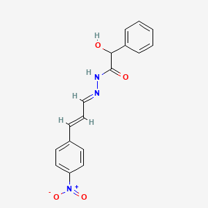 molecular formula C17H15N3O4 B3830802 2-hydroxy-N'-[3-(4-nitrophenyl)-2-propen-1-ylidene]-2-phenylacetohydrazide 
